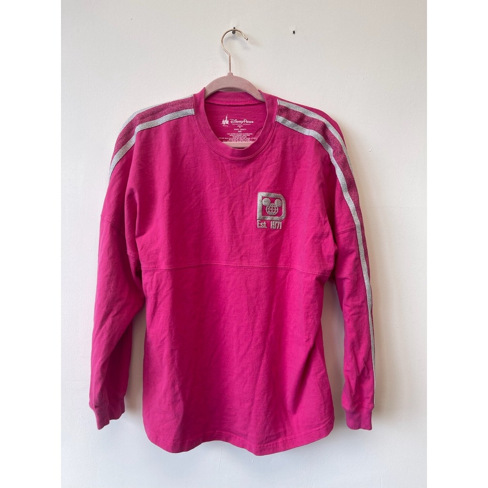 Disney‎ Parks Walt Disney World Spirit Jersey Pink Silver Glitter Women's Medium